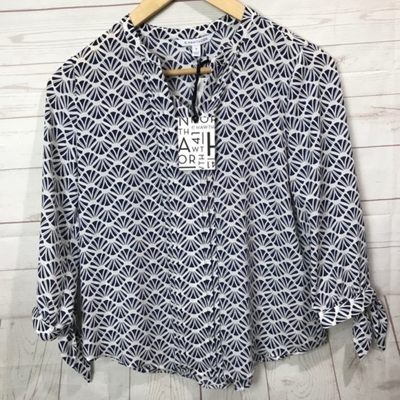 41 hawthorn melissa tie sleeve detail blouse M - Picture 1 of 4
